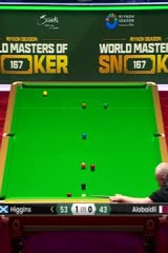 2024斯诺克利雅得世界大师赛约翰·希金斯4-0阿罗拜德利20240304