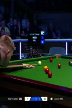 2025斯诺克北爱尔兰公开赛16进8亚伦·希尔1-4马克·艾伦20251023