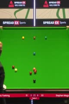 2024斯诺克世界大奖赛周跃龙4-1斯蒂芬·马奎尔20240116